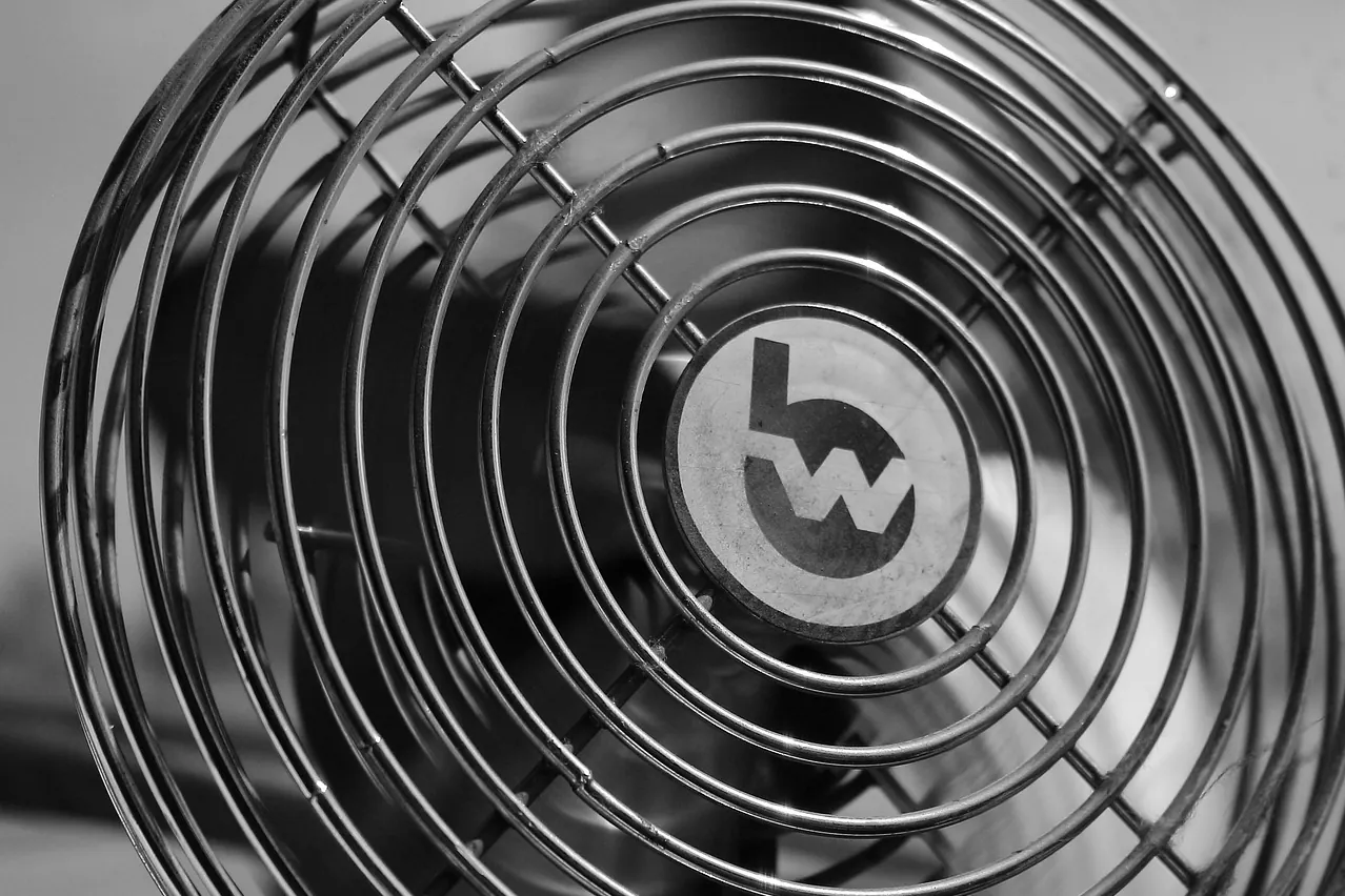 Fan, black and white, cooling