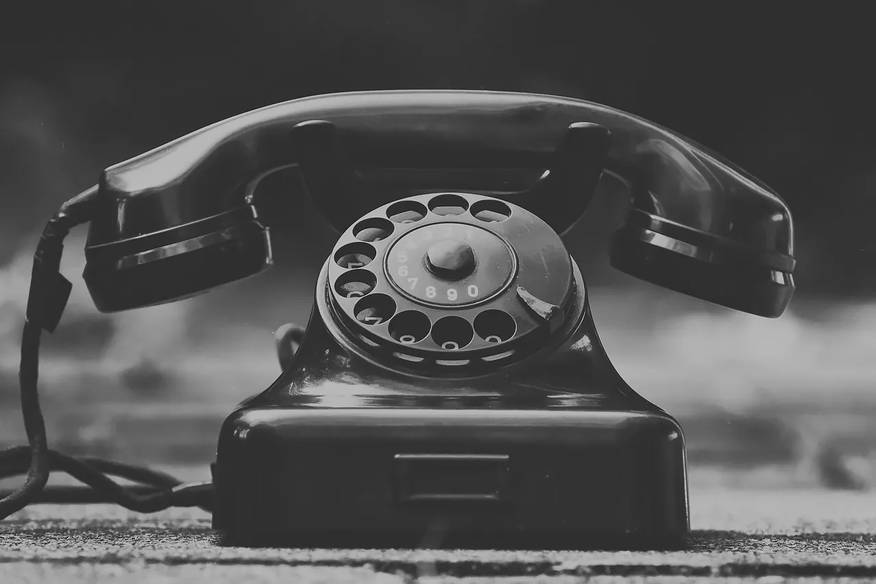 Telephone, vintage, monochrome