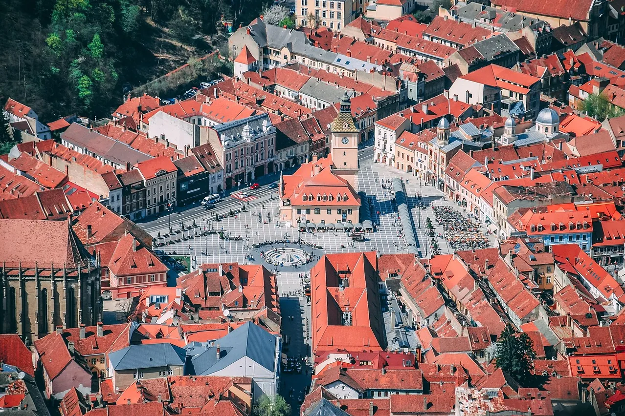 Buildings, city, aerial view