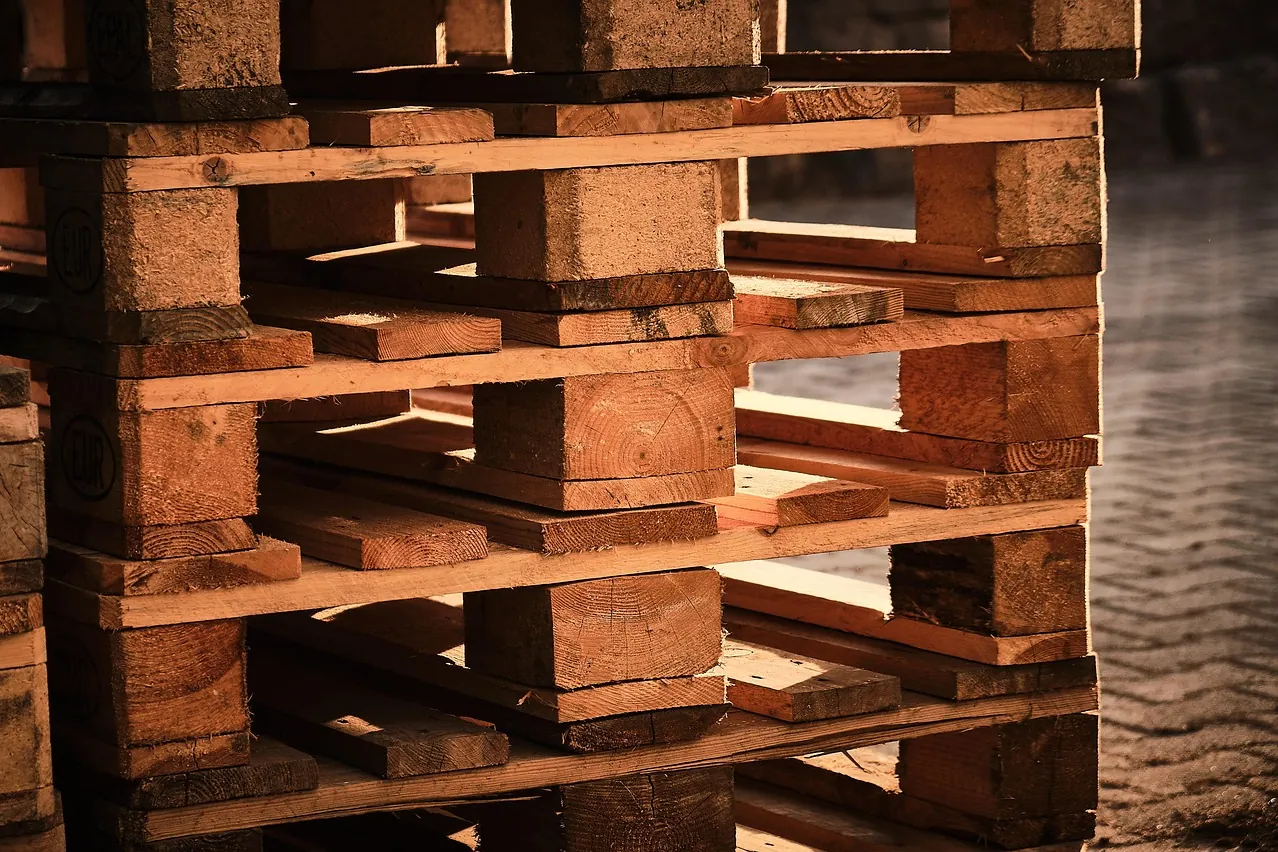 Pallets, euro pallet, stacked
