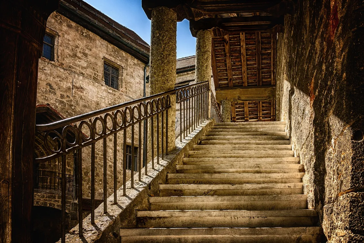Stairs, rise, stone stairway