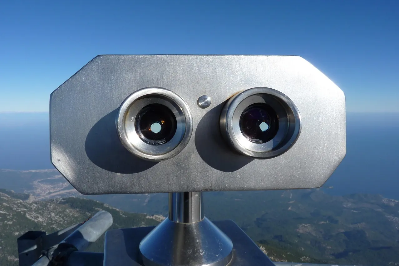 Binoculars, sea, nature