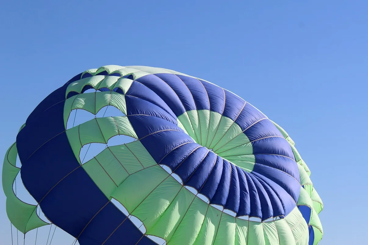 Parachute, nature, blue sky
